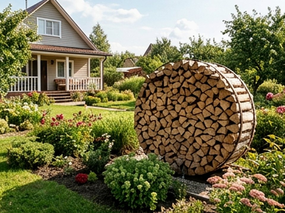 декоративная поленница — Мельничная улица, 23, Сыктывкар